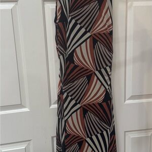 Taylor Black and Brown Geometric Maxi Dress